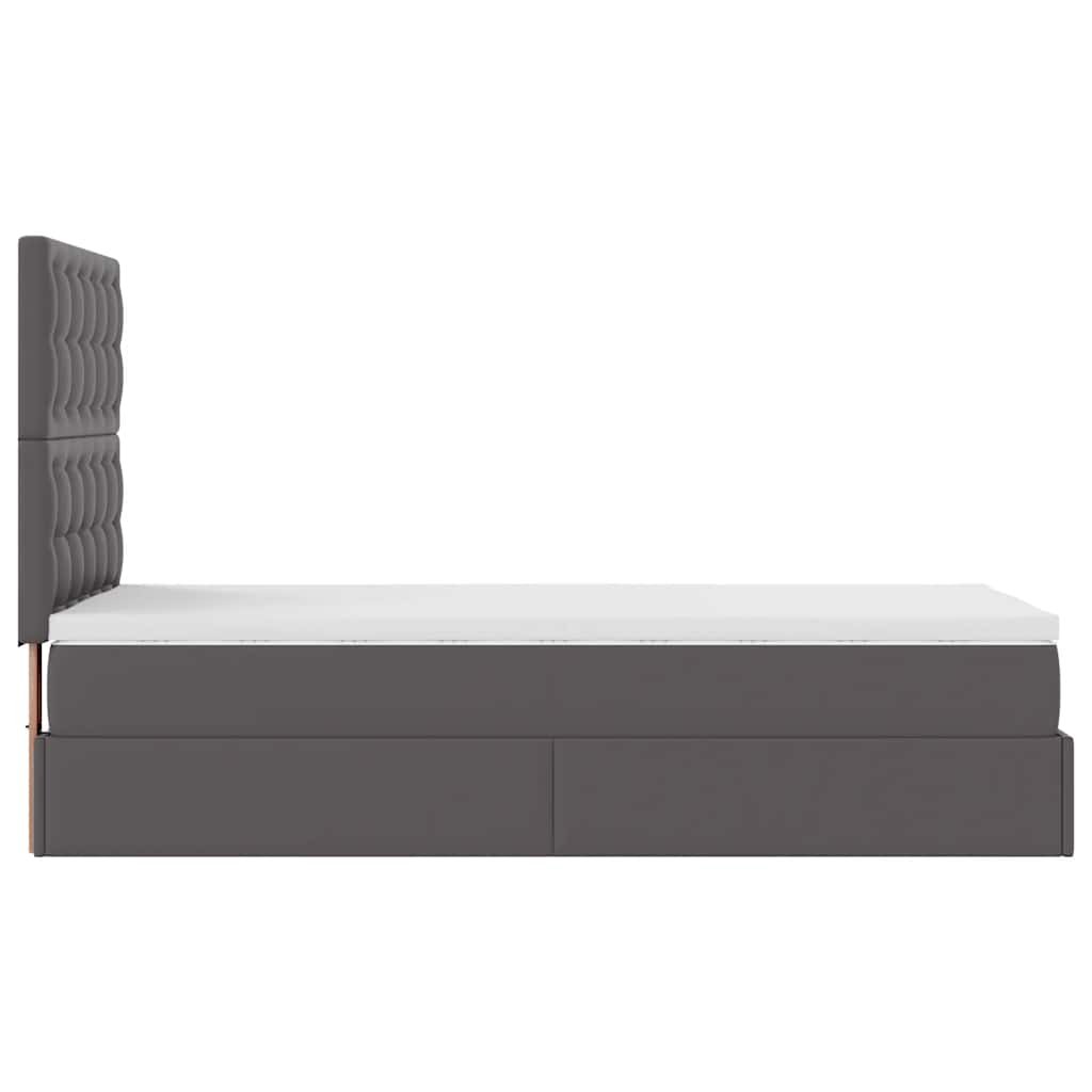 Ottoman bed met matras en LED's 90x200cm kunstleer grijs
