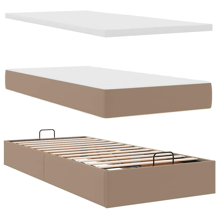 Ottoman bed met matras en LED's 90x200cm kunstleer