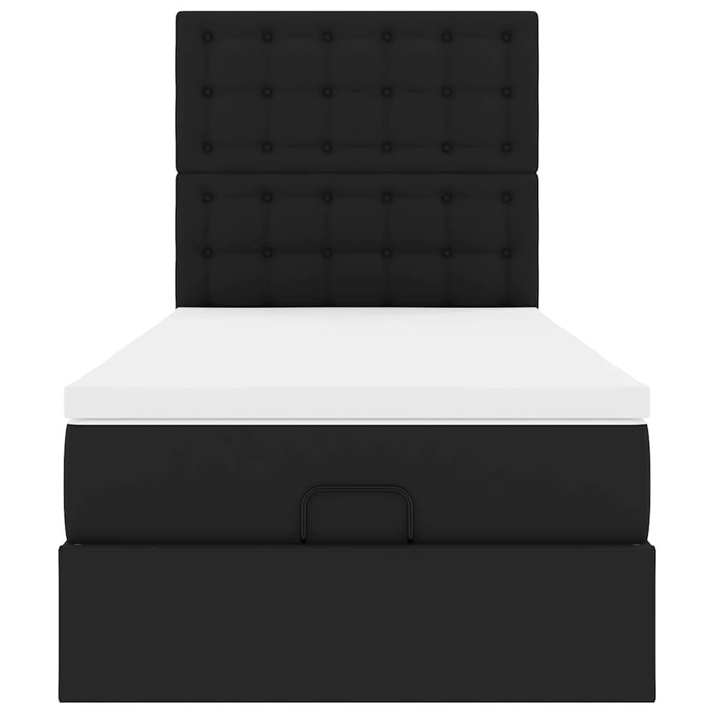 Ottoman bed met matras en LED's 100x200cm kunstleer zwart