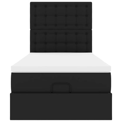 Ottoman bed met matras en LED's 100x200cm kunstleer zwart
