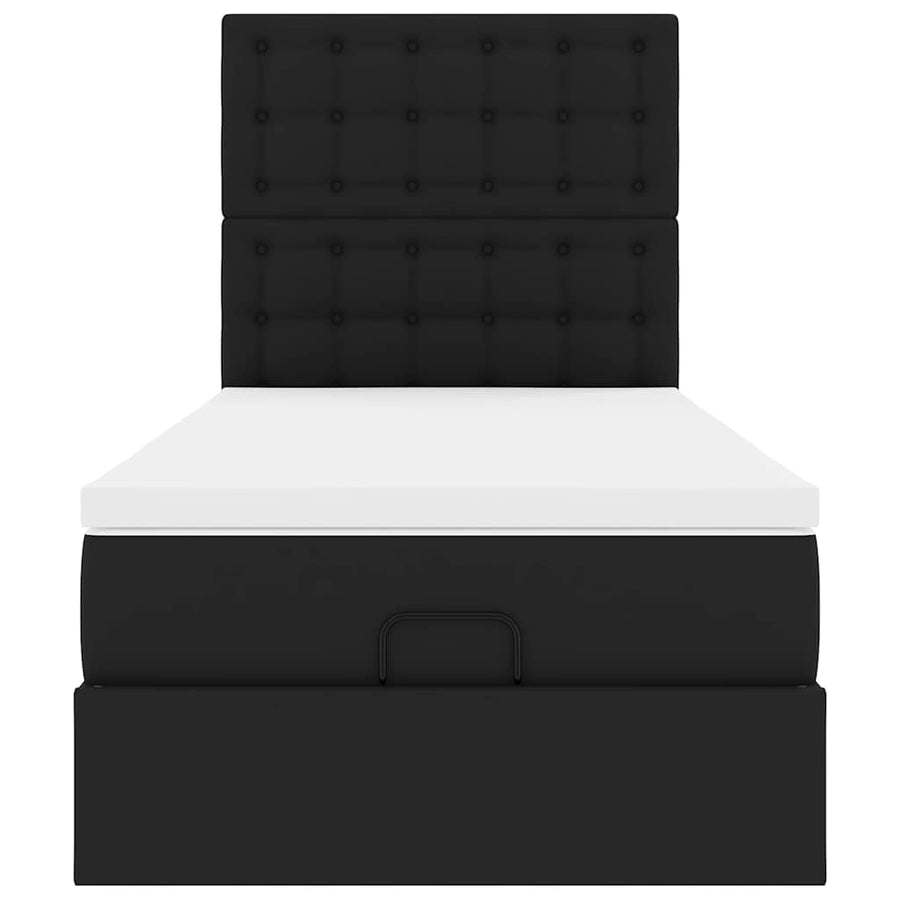 Ottoman bed met matras en LED's 100x200cm kunstleer zwart
