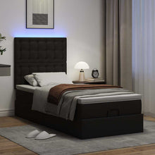 Ottoman bed met matras en LED's 100x200cm kunstleer zwart
