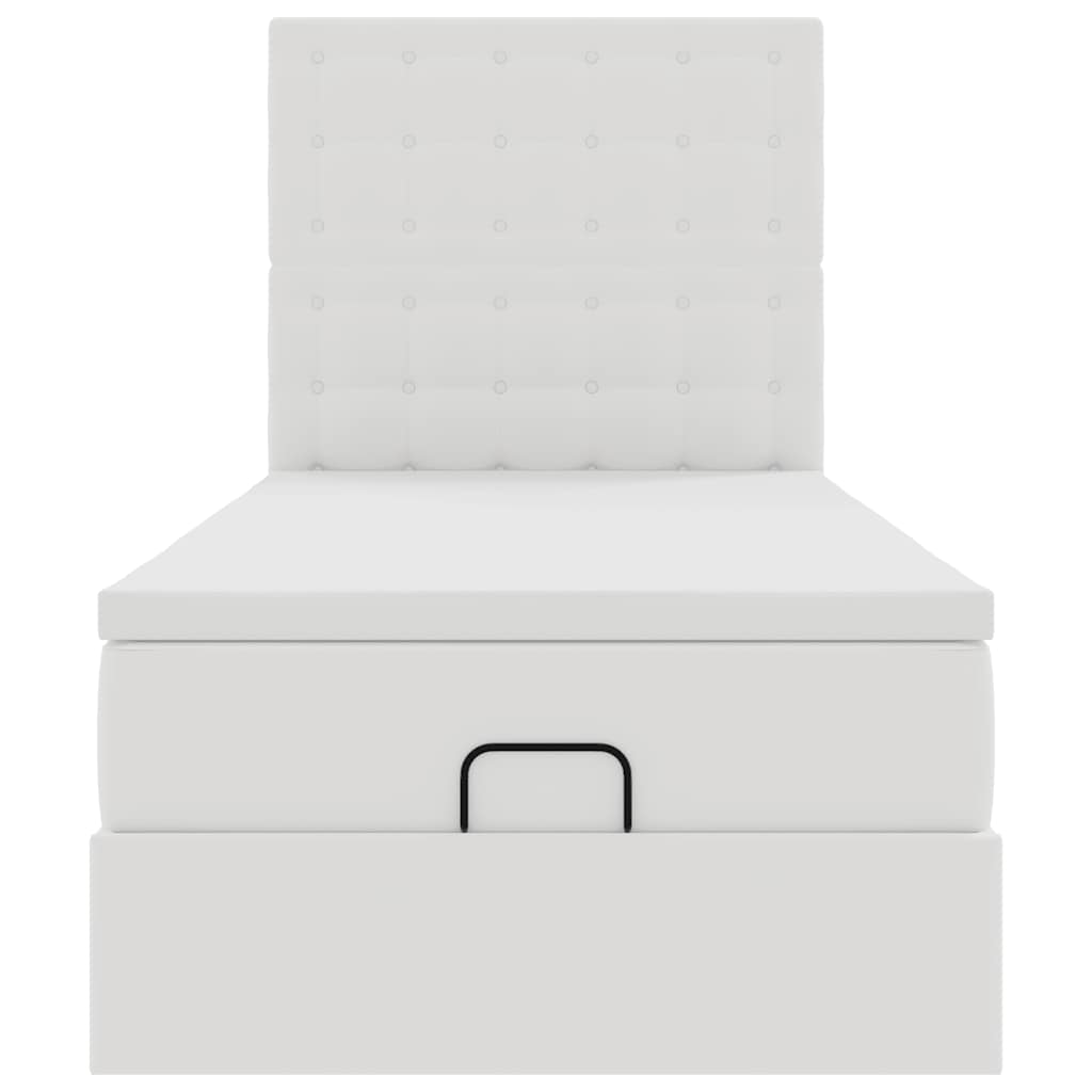 Ottoman bed met matras en LED's 100x200cm kunstleer wit