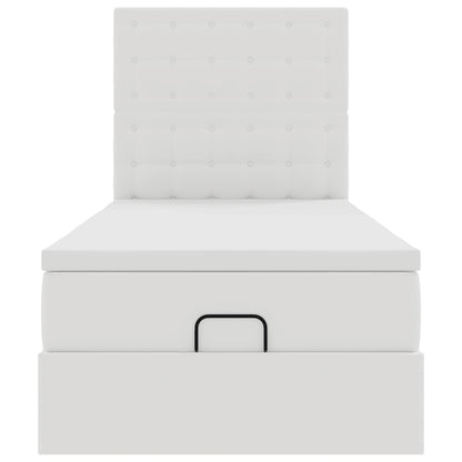 Ottoman bed met matras en LED's 100x200cm kunstleer wit