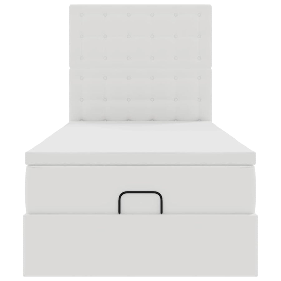 Ottoman bed met matras en LED's 100x200cm kunstleer wit