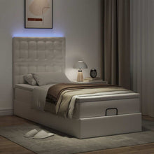 Ottoman bed met matras en LED's 100x200cm kunstleer wit