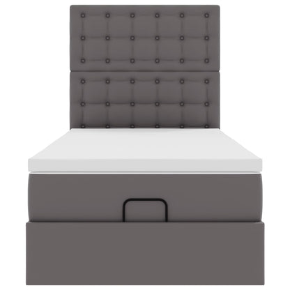 Ottoman bed met matras en LED's 100x200cm kunstleer grijs