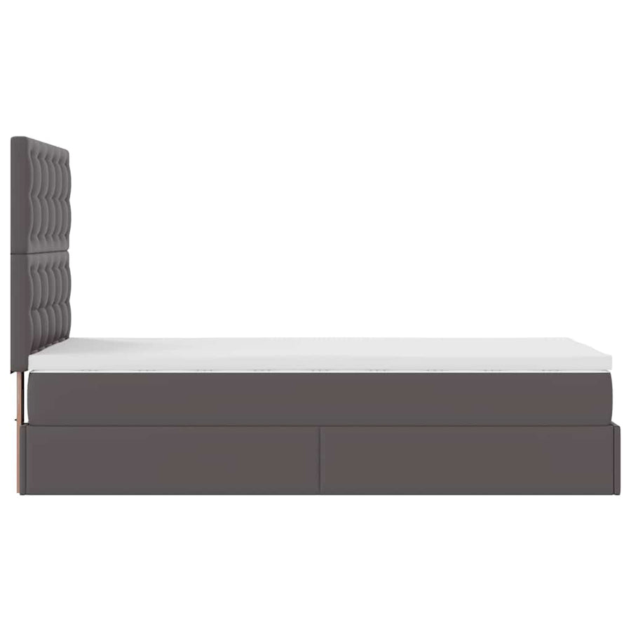 Ottoman bed met matras en LED's 100x200cm kunstleer grijs