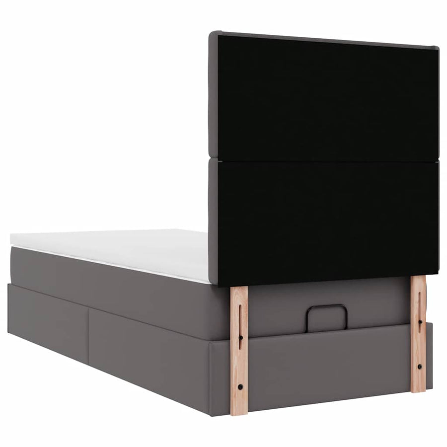 Ottoman bed met matras en LED's 100x200cm kunstleer grijs