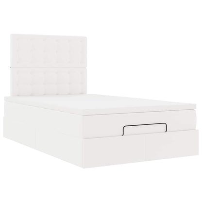 Ottoman bed met matras en LED's 120x190 cm kunstleer wit