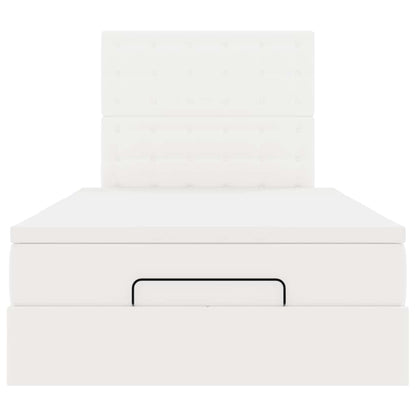 Ottoman bed met matras en LED's 120x190 cm kunstleer wit