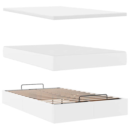 Ottoman bed met matras en LED's 120x190 cm kunstleer wit