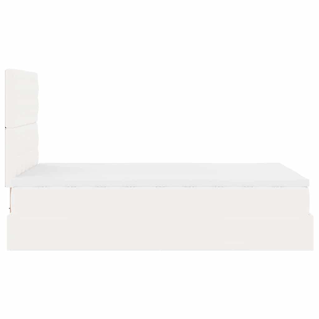 Ottoman bed met matras en LED's 120x190 cm kunstleer wit