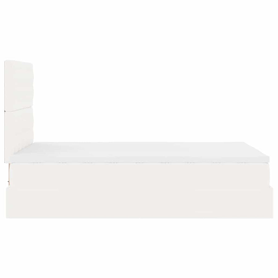 Ottoman bed met matras en LED's 120x190 cm kunstleer wit