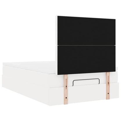 Ottoman bed met matras en LED's 120x190 cm kunstleer wit