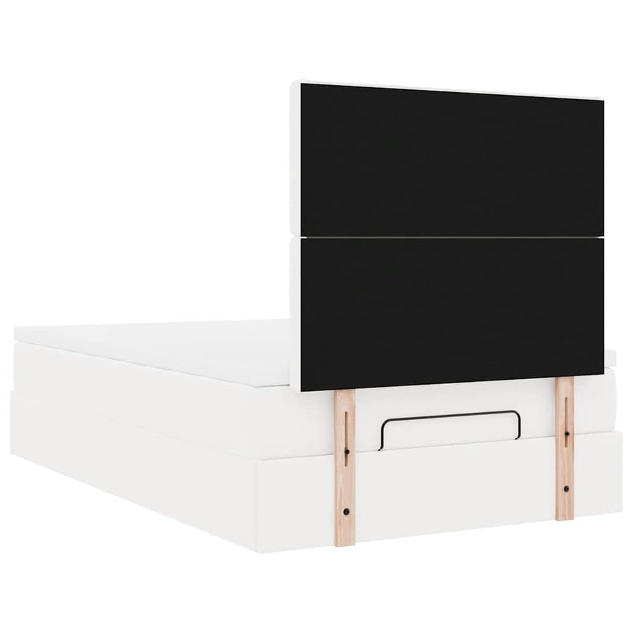 Ottoman bed met matras en LED's 120x190 cm kunstleer wit