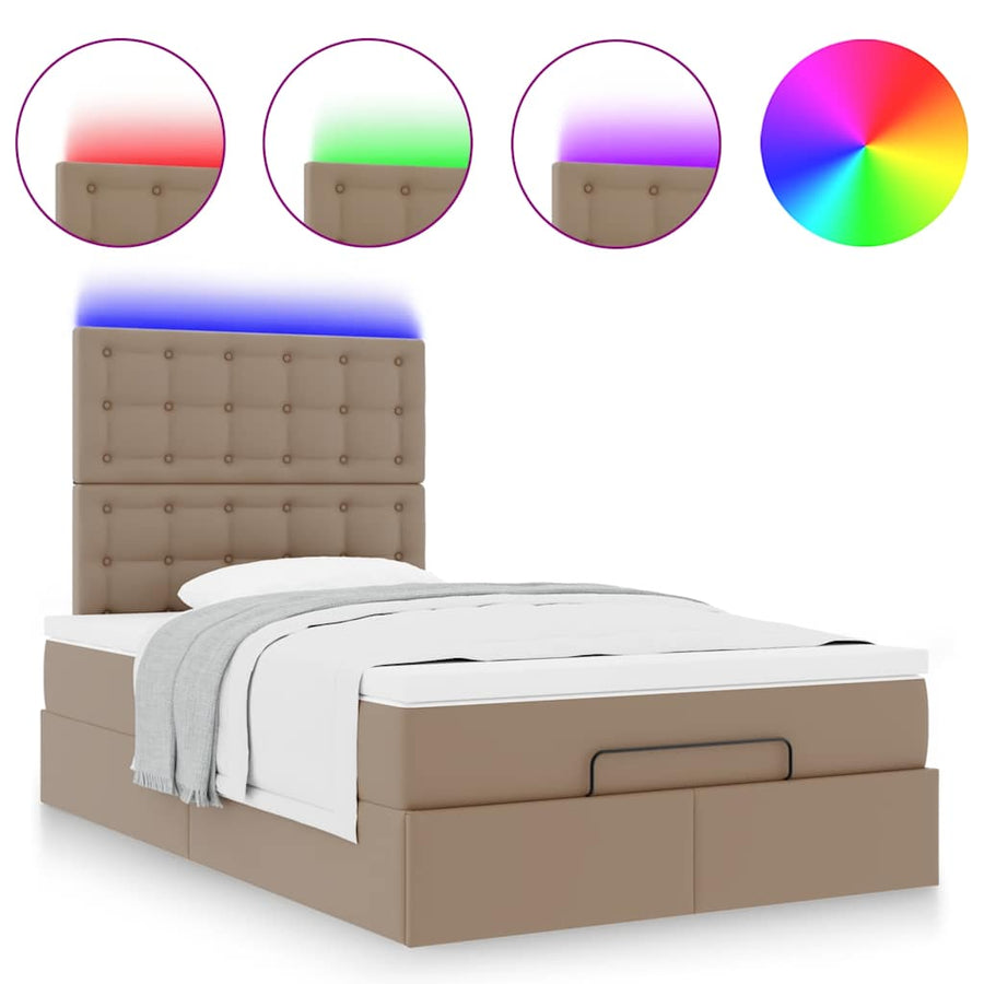 Ottoman bed met matras en LED's 120x190 cm kunstleer