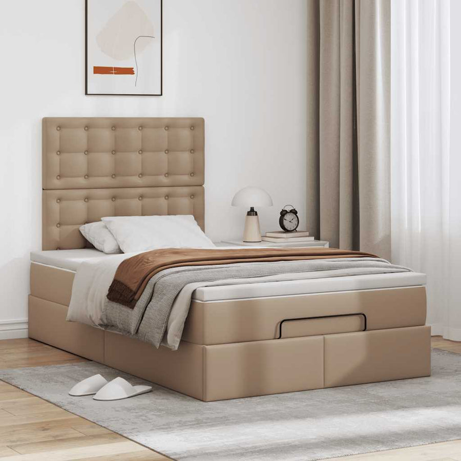 Ottoman bed met matras en LED's 120x190 cm kunstleer