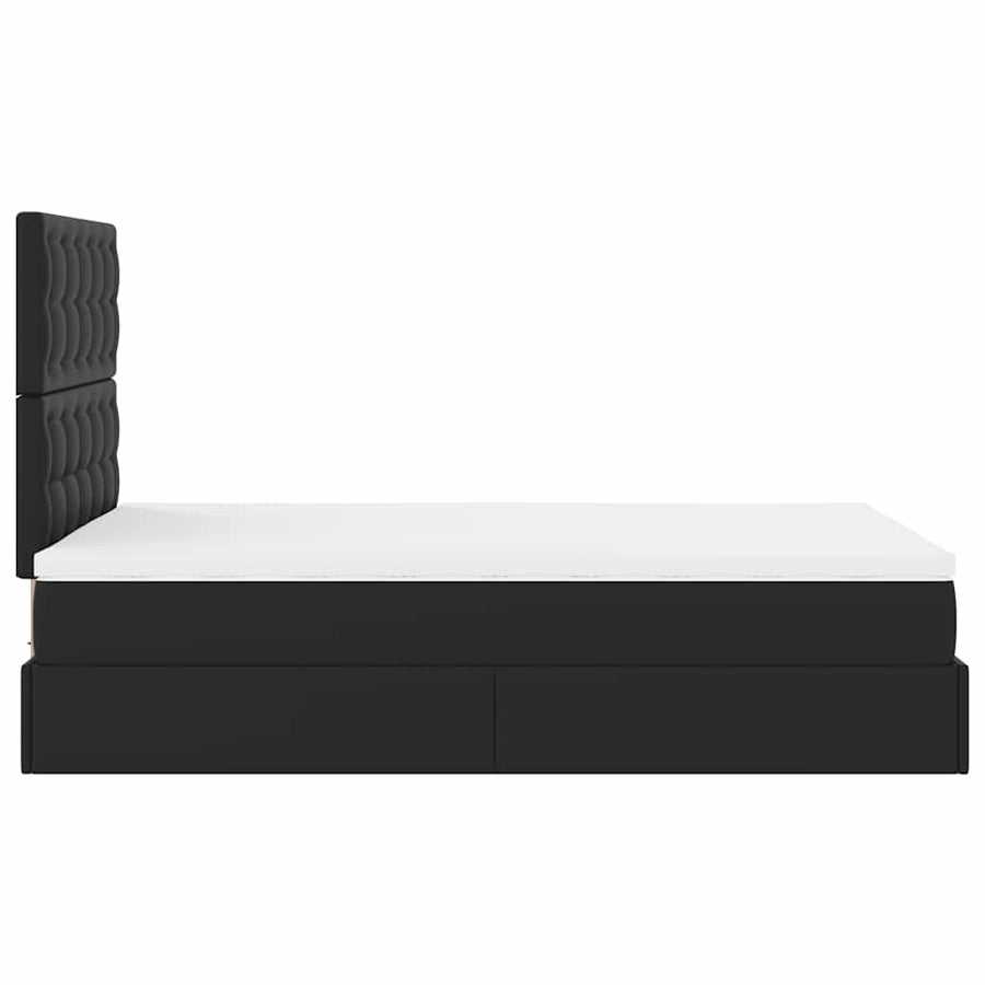 Ottoman bed met matras en LED's 120x200cm kunstleer zwart