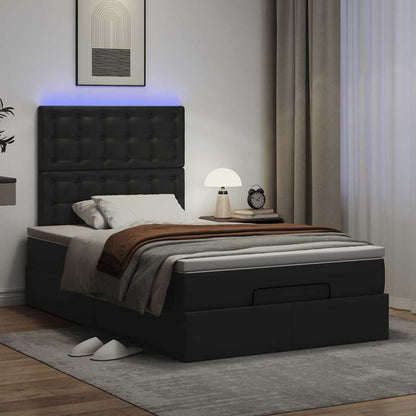 Ottoman bed met matras en LED's 120x200cm kunstleer zwart