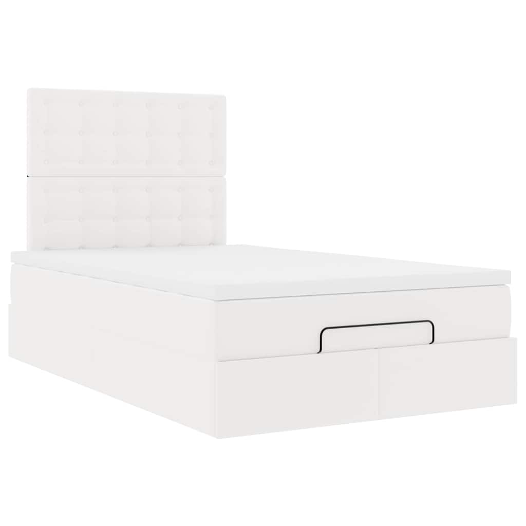 Ottoman bed met matras en LED's 120x200cm kunstleer wit