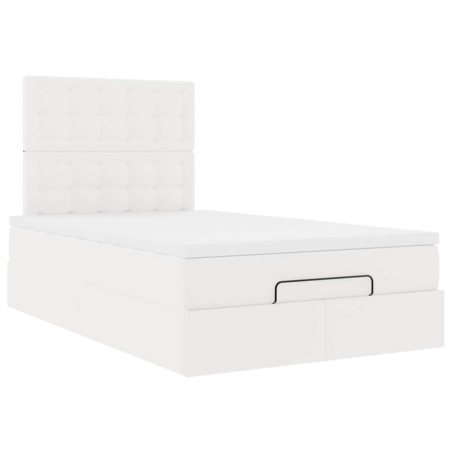 Ottoman bed met matras en LED's 120x200cm kunstleer wit
