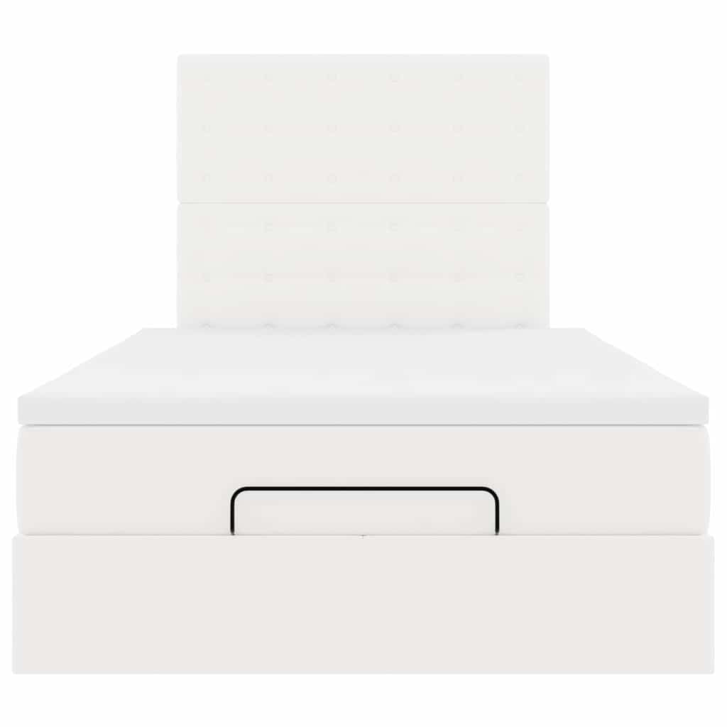 Ottoman bed met matras en LED's 120x200cm kunstleer wit