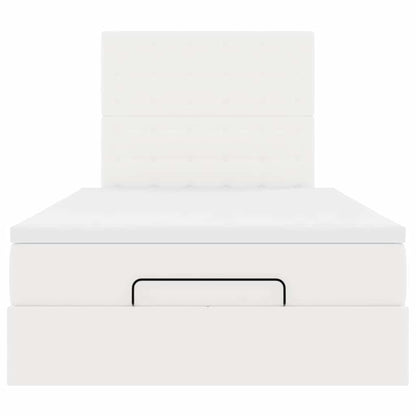 Ottoman bed met matras en LED's 120x200cm kunstleer wit