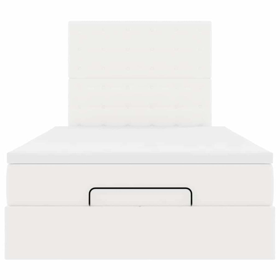 Ottoman bed met matras en LED's 120x200cm kunstleer wit