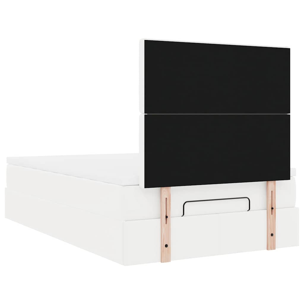 Ottoman bed met matras en LED's 120x200cm kunstleer wit