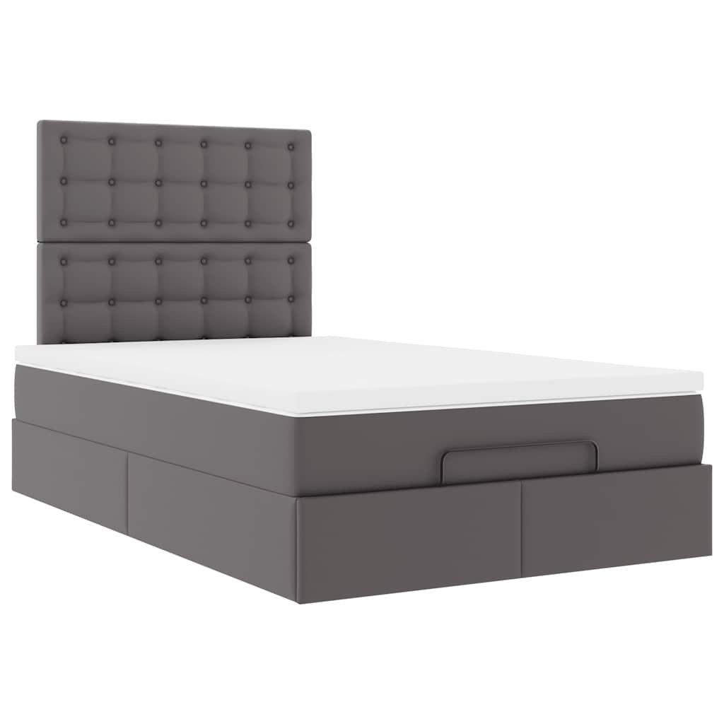 Ottoman bed met matras en LED's 120x200cm kunstleer grijs