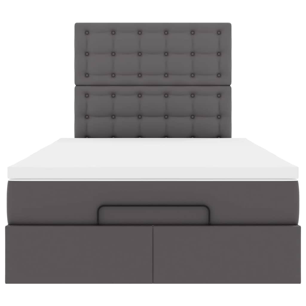 Ottoman bed met matras en LED's 120x200cm kunstleer grijs