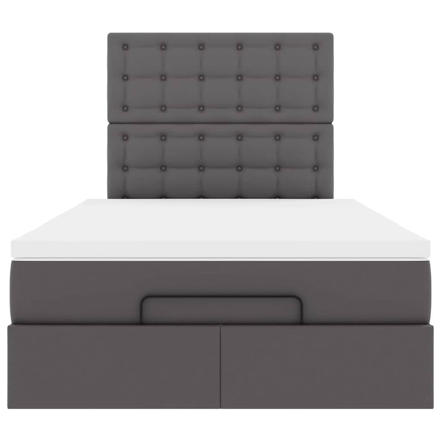 Ottoman bed met matras en LED's 120x200cm kunstleer grijs