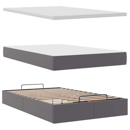 Ottoman bed met matras en LED's 120x200cm kunstleer grijs