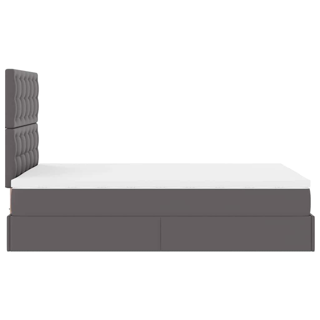 Ottoman bed met matras en LED's 120x200cm kunstleer grijs