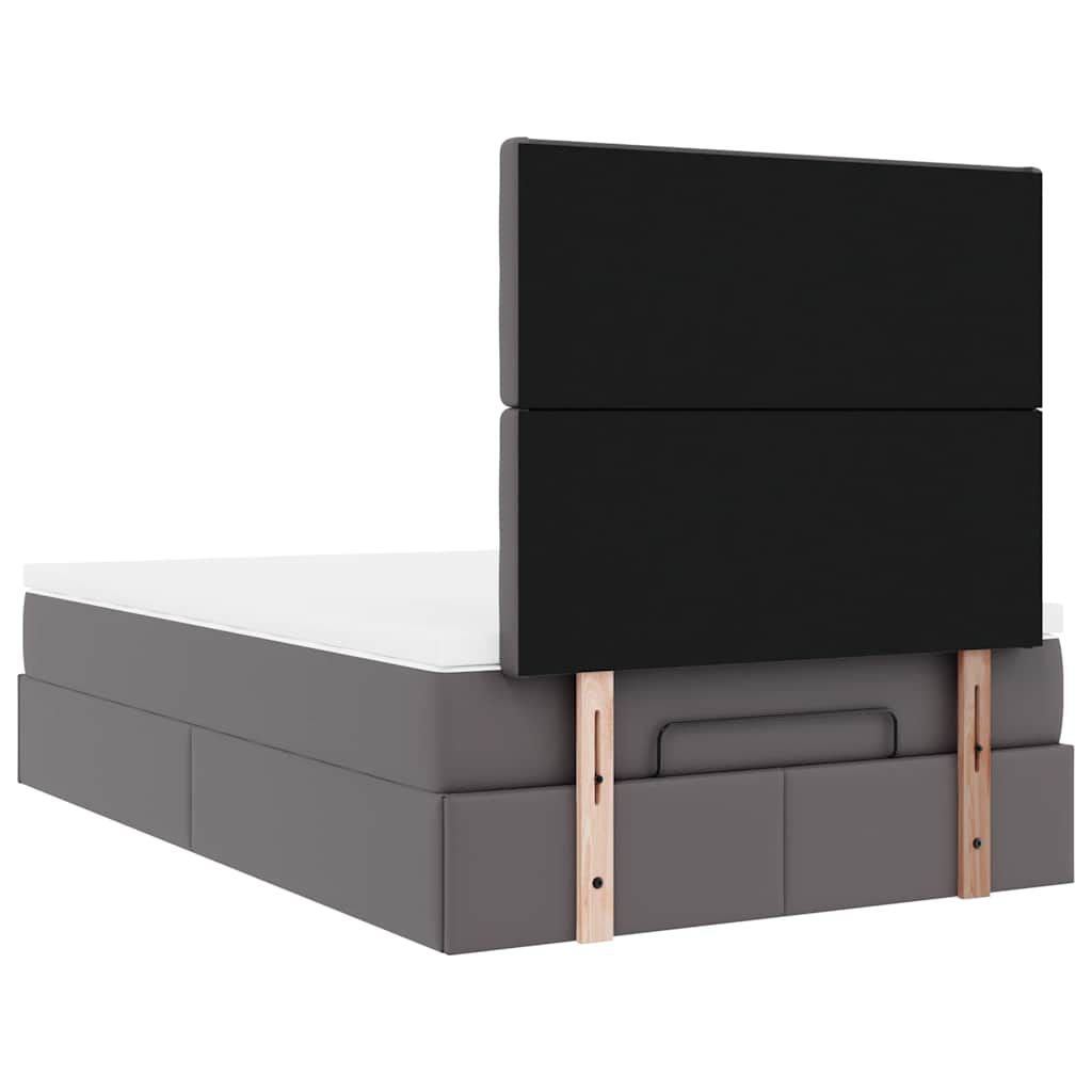 Ottoman bed met matras en LED's 120x200cm kunstleer grijs