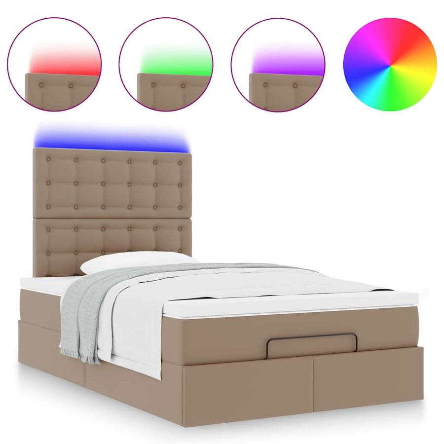 Ottoman bed met matras en LED's 120x200cm kunstleer