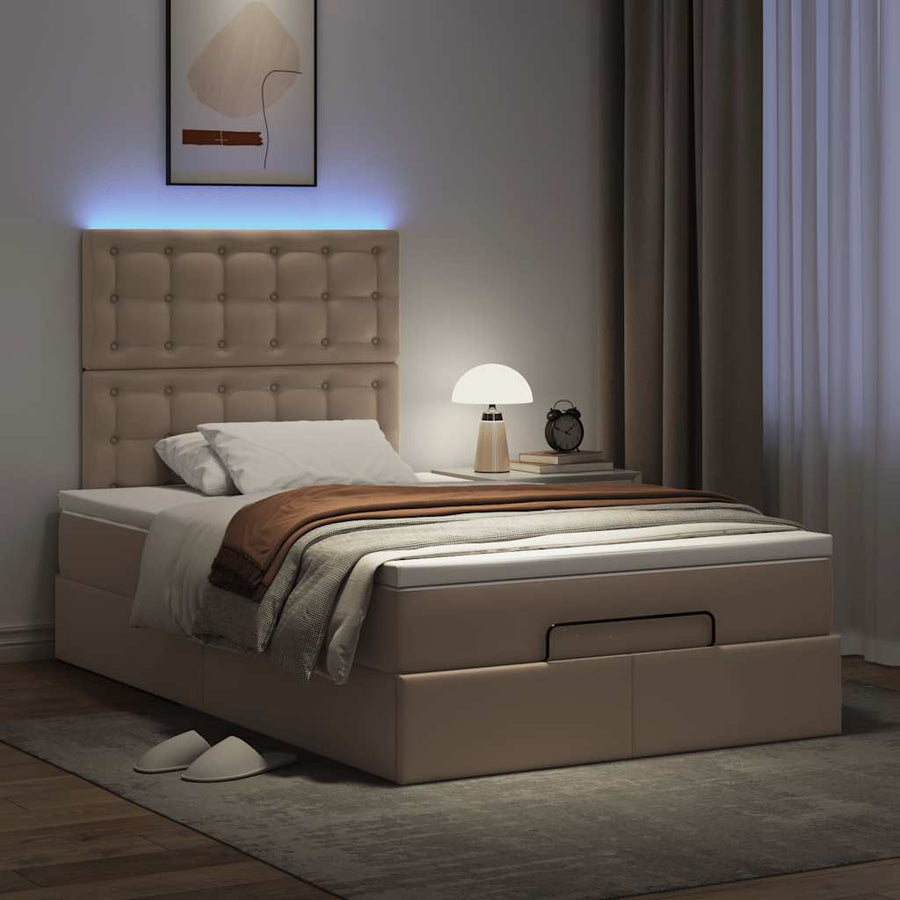 Ottoman bed met matras en LED's 120x200cm kunstleer