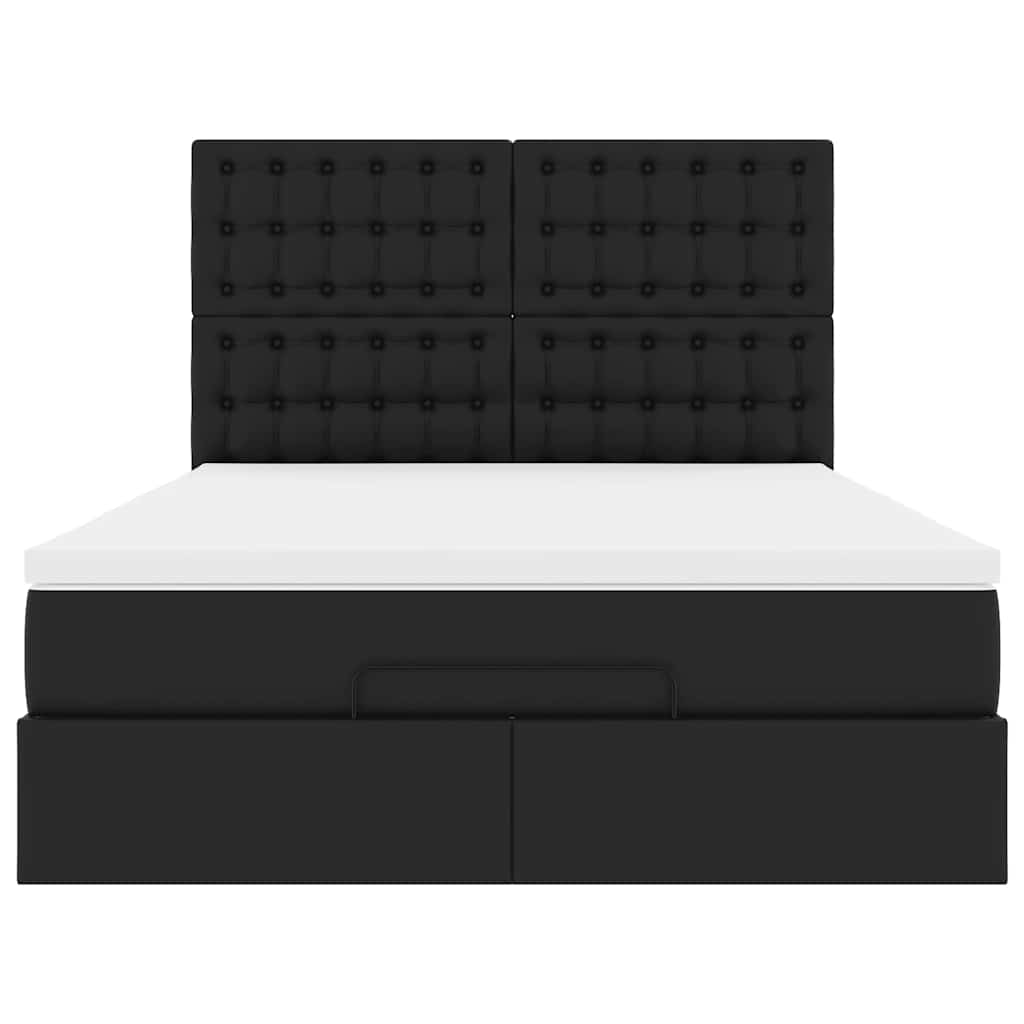 Ottoman bed met matras en LED's 140x190cm kunstleer zwart