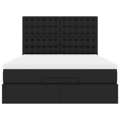 Ottoman bed met matras en LED's 140x190cm kunstleer zwart