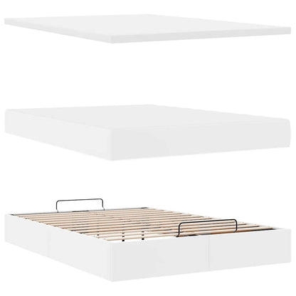 Ottoman bed met matras en LED's 140x190cm kunstleer wit