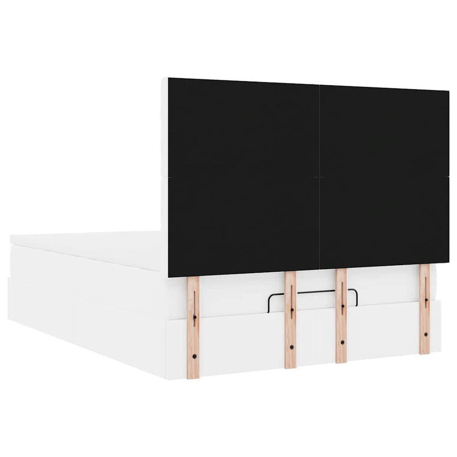 Ottoman bed met matras en LED's 140x190cm kunstleer wit