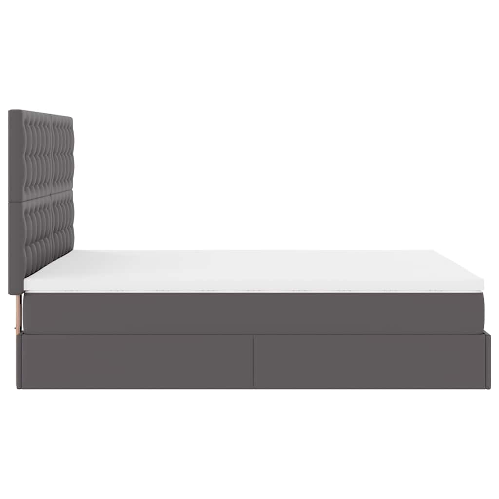 Ottoman bed met matras en LED's 140x190cm kunstleer grijs