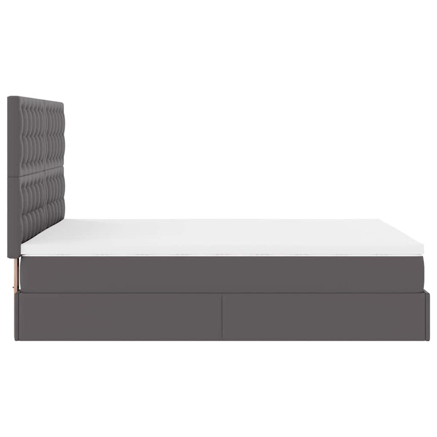 Ottoman bed met matras en LED's 140x190cm kunstleer grijs