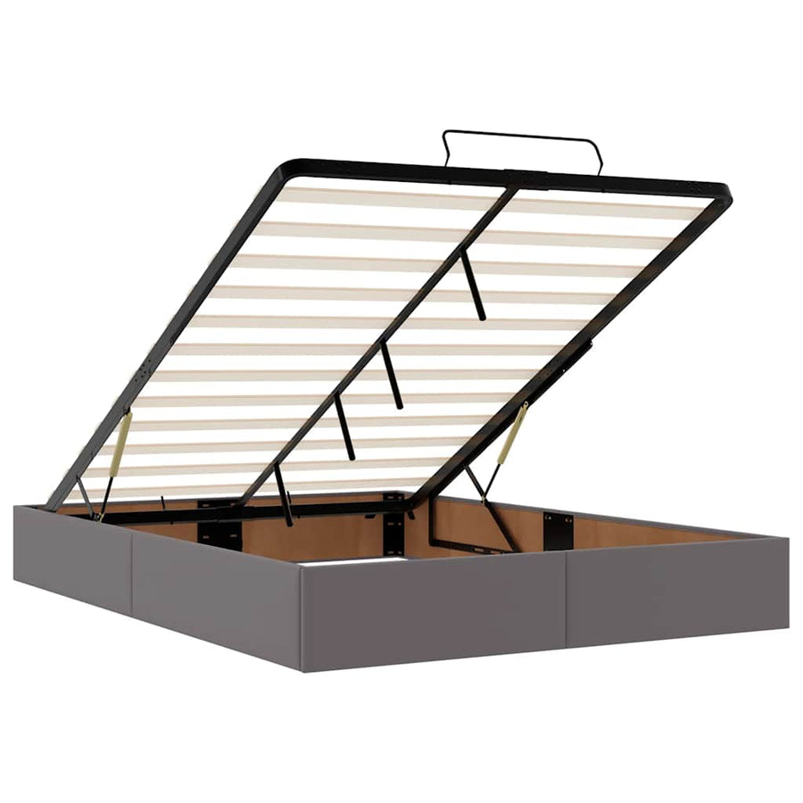 Ottoman bed met matras en LED's 140x190cm kunstleer grijs