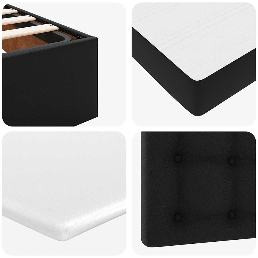 Ottoman bed met matras en LED's 140x200cm kunstleer zwart