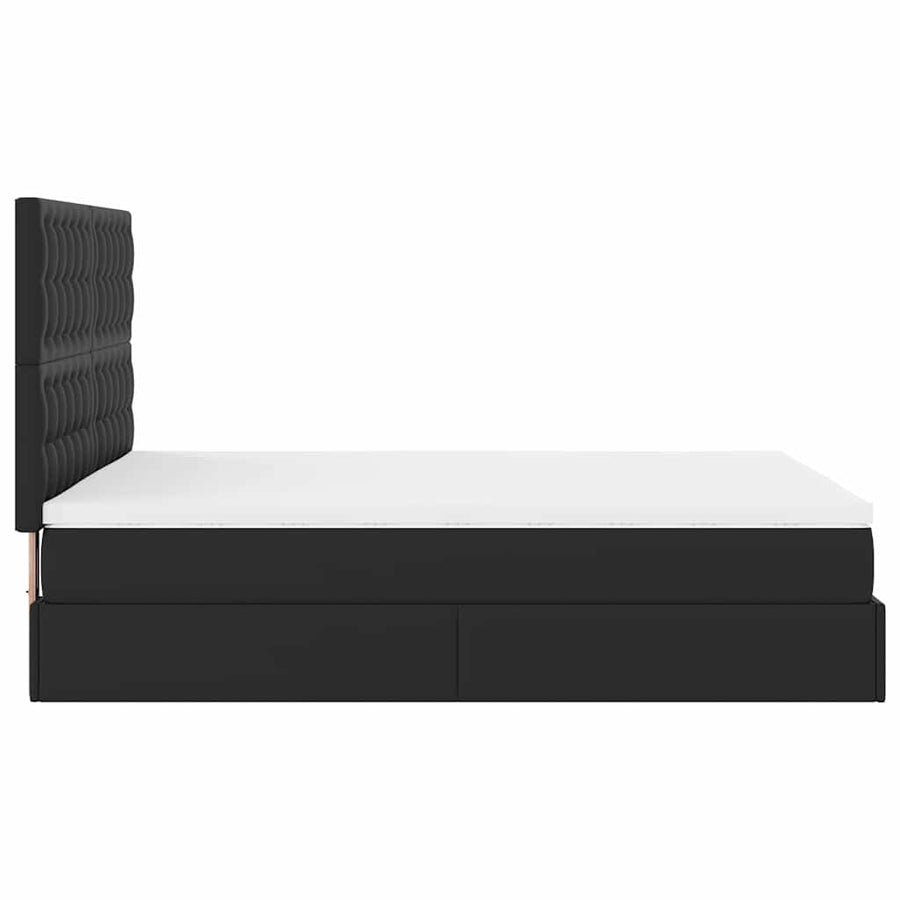 Ottoman bed met matras en LED's 140x200cm kunstleer zwart