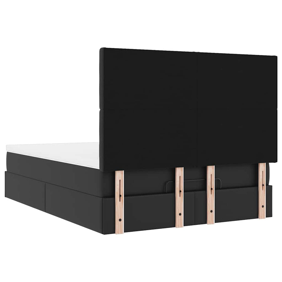 Ottoman bed met matras en LED's 140x200cm kunstleer zwart