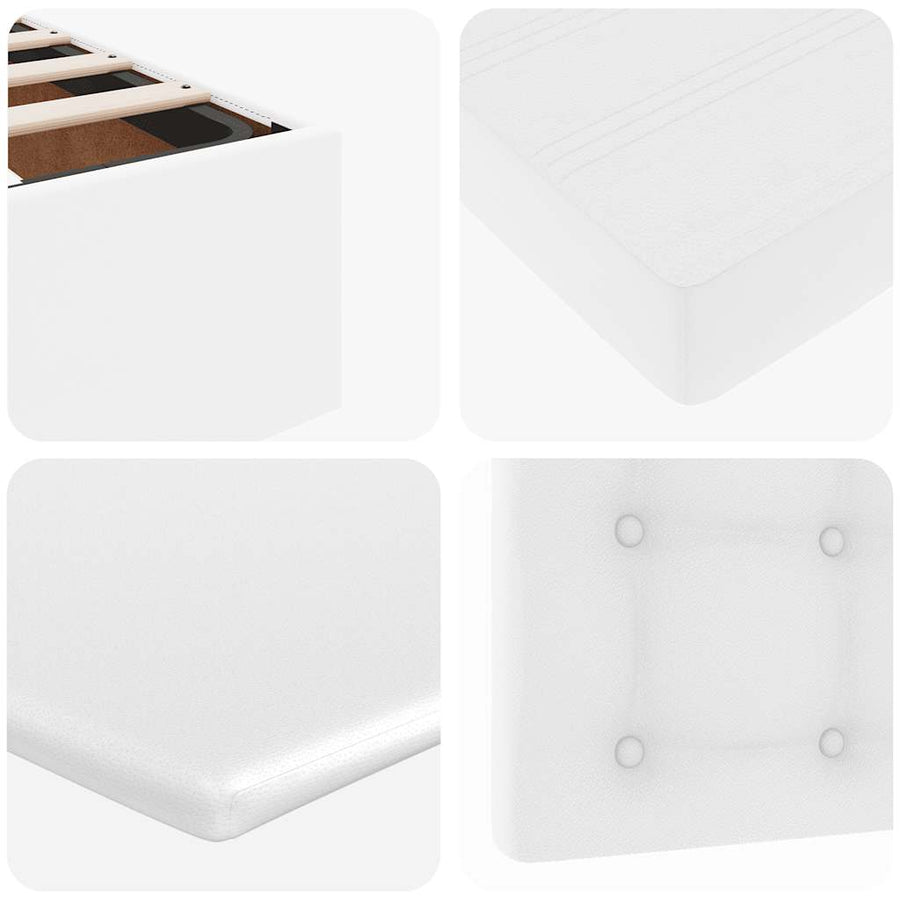 Ottoman bed met matras en LED's 140x200cm kunstleer wit