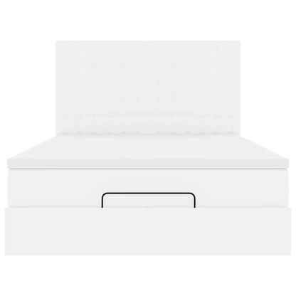 Ottoman bed met matras en LED's 140x200cm kunstleer wit